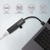 AXAGON HMA-GL3A Wieloportowy hub USB 4in1, 5Gbps, 3x USB-A + GLAN, metalowy, 20cm USB-A kabel